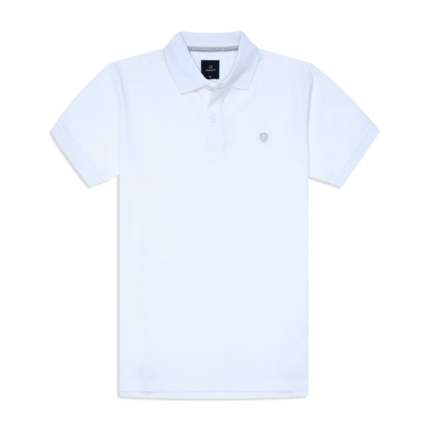 White Plain Pique Polo Shirt