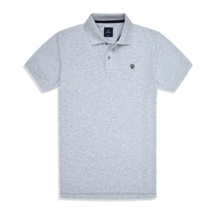 Heather Grey Plain Pique Polo Shirt